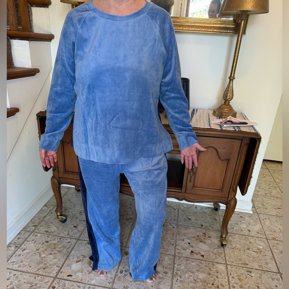 Appleseed's Soft Blue Velour jumpsuit